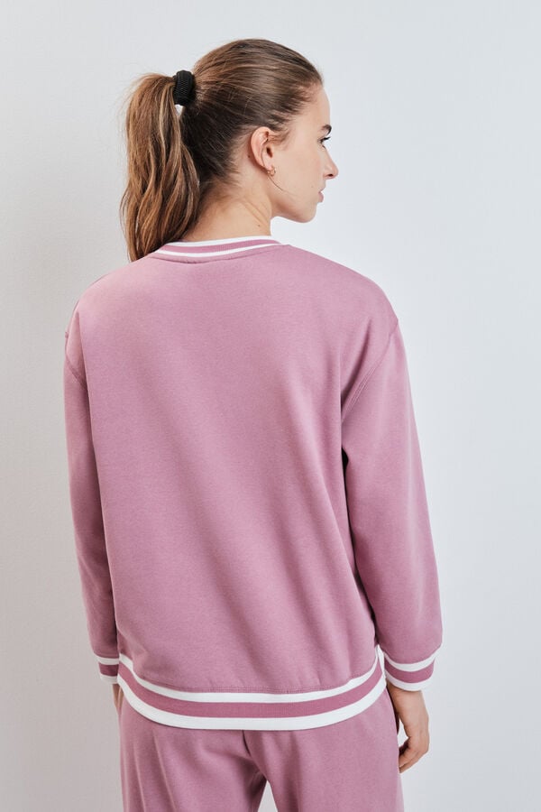 Dash and Stars Sudadera college de felpa rosa rosa