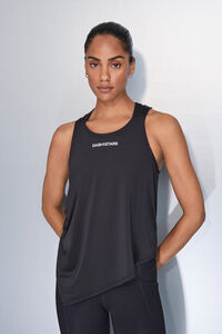 Dash and Stars Playera negra asimétrica con cuello halter