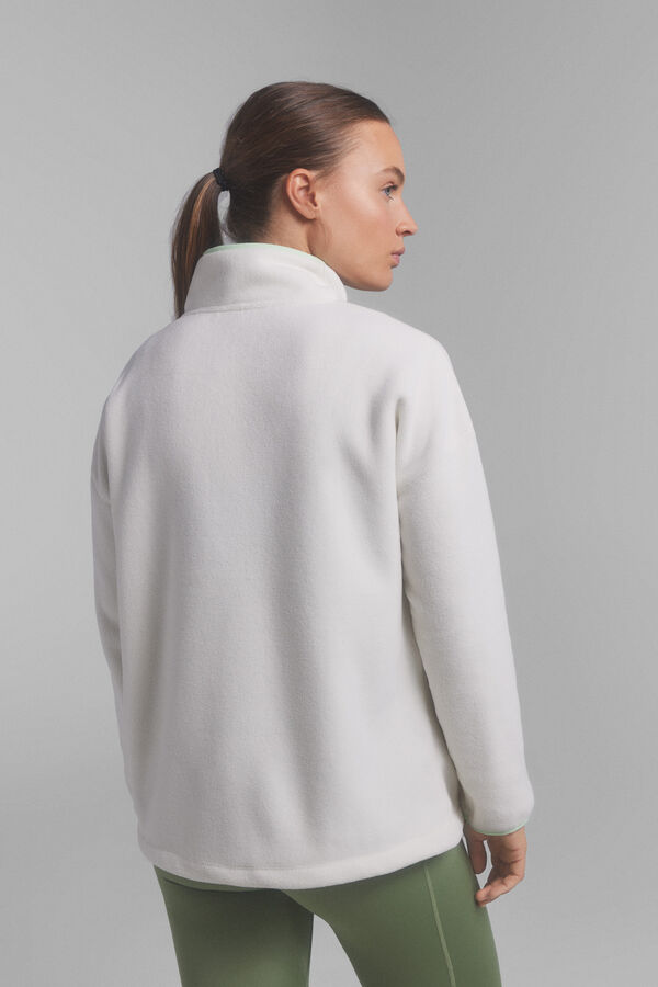 Dash and Stars Suéter tejido polar blanco beige