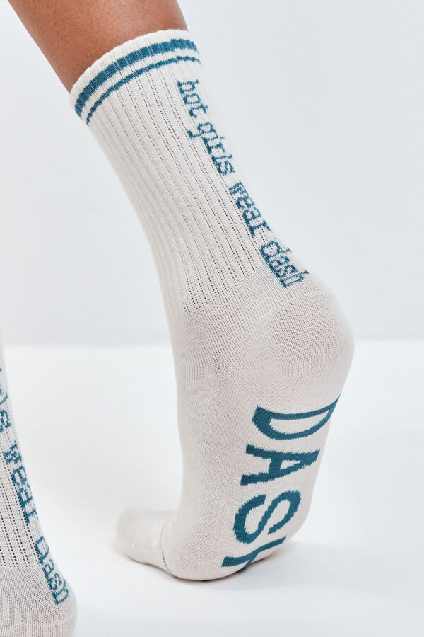 Dash and Stars Pack 3 calcetines medios de algod&oacute;n beige