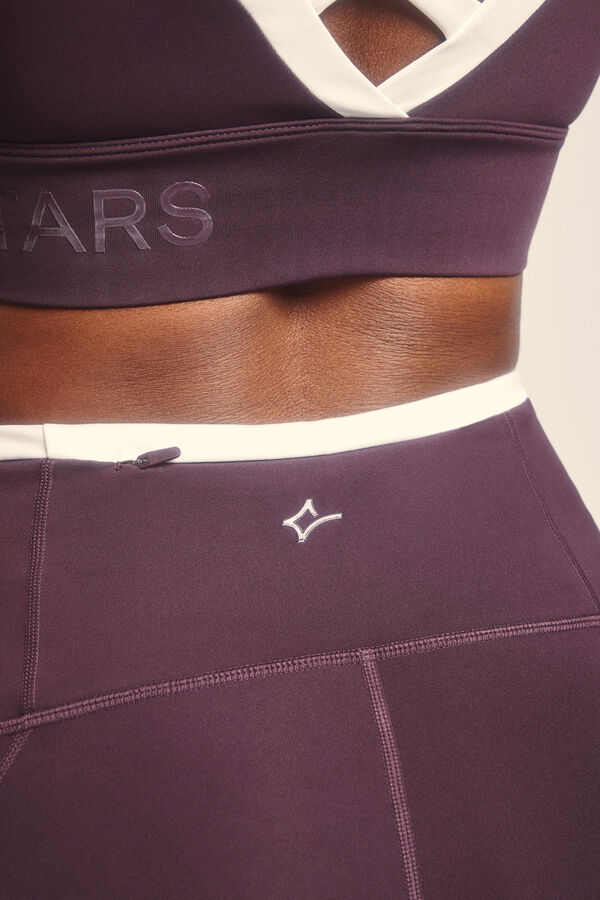 Dash and Stars Leggings 4D STRETCH pirata morado rosa