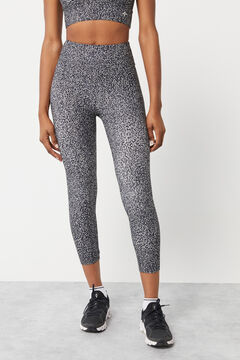Dash and Stars Leggings crop estampado gris 4D Stretch gris