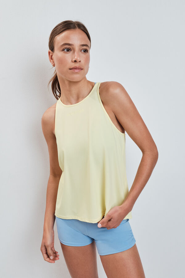 Dash and Stars Playera sin mangas con espalda abierta azul
