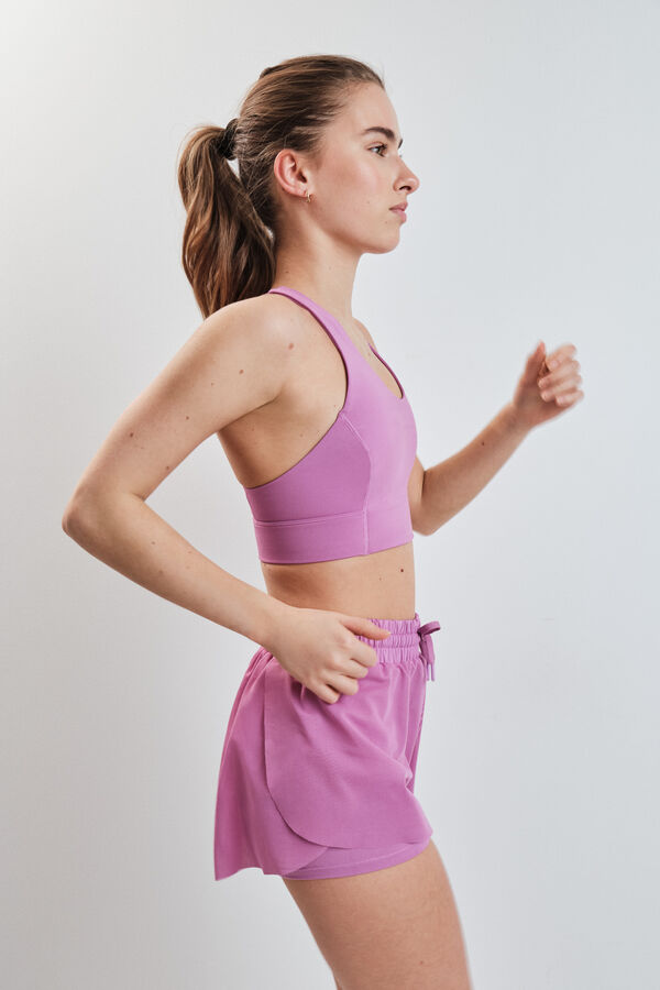 Dash and Stars Short ultra ligero de malla rosa rosa