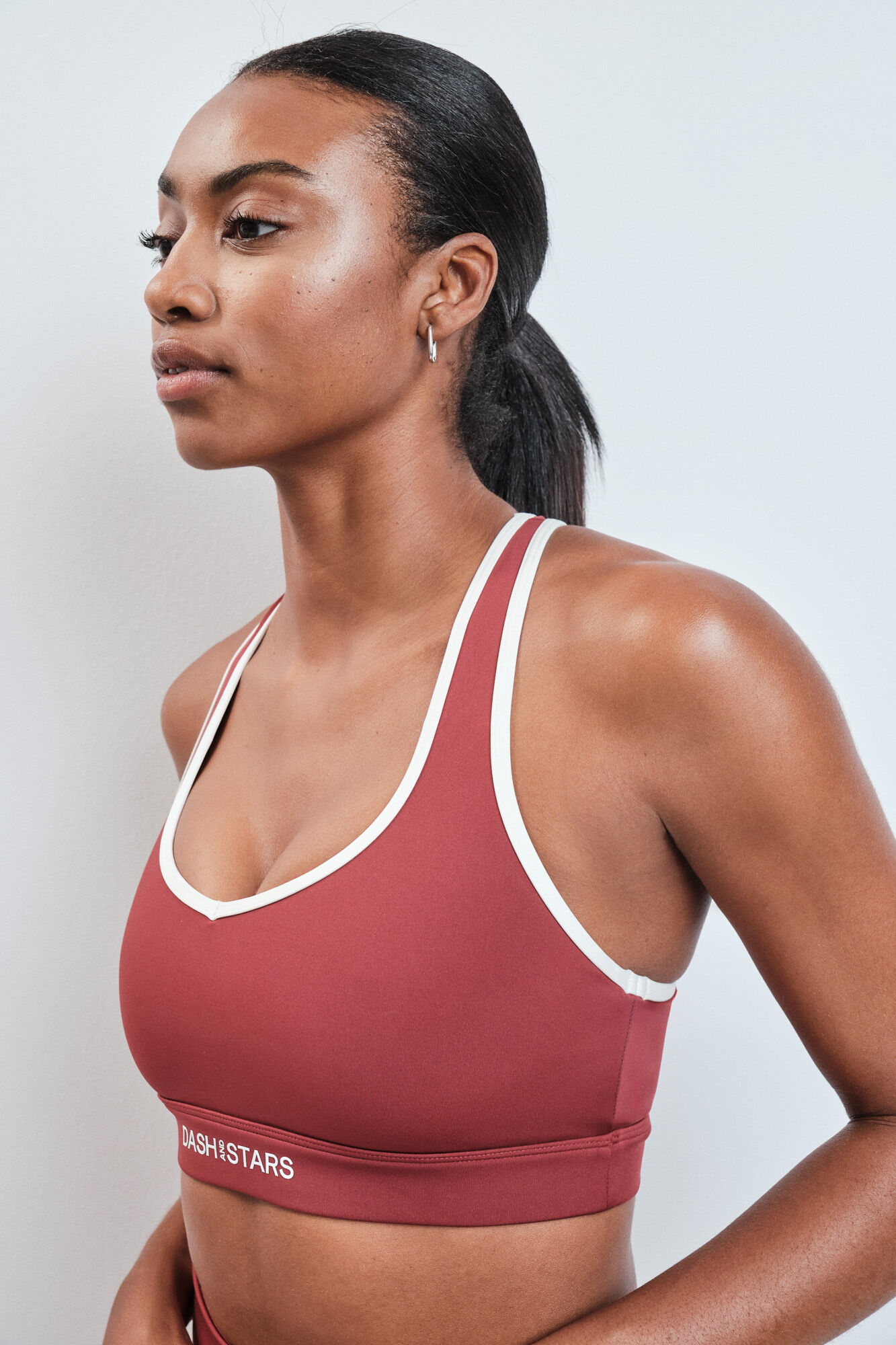 Dash and Stars Brasier deportivo 4D Stretch burgundy
