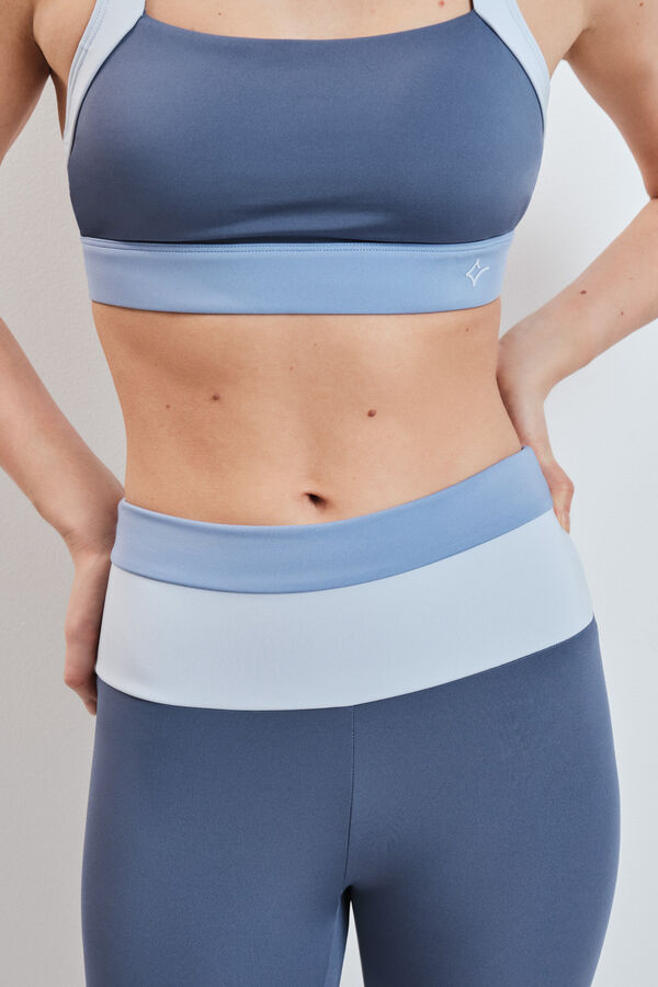 Dash and Stars Leggings capri 4D STRETCH color block azul azul