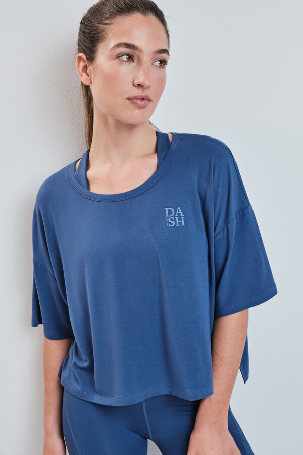 Dash and Stars Playera manga corta extra suave azul azul