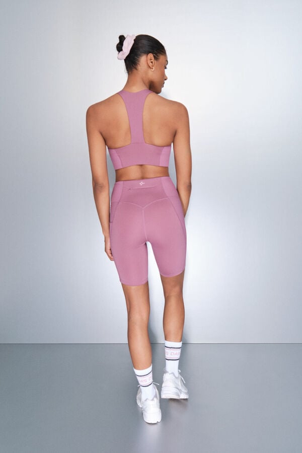 Dash and Stars Pantalón legging de ciclismo rosas 4D STRETCH rosa