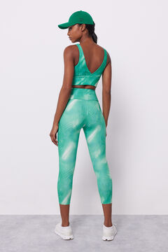Dash and Stars Leggings crop estampado verde 4D Stretch verde