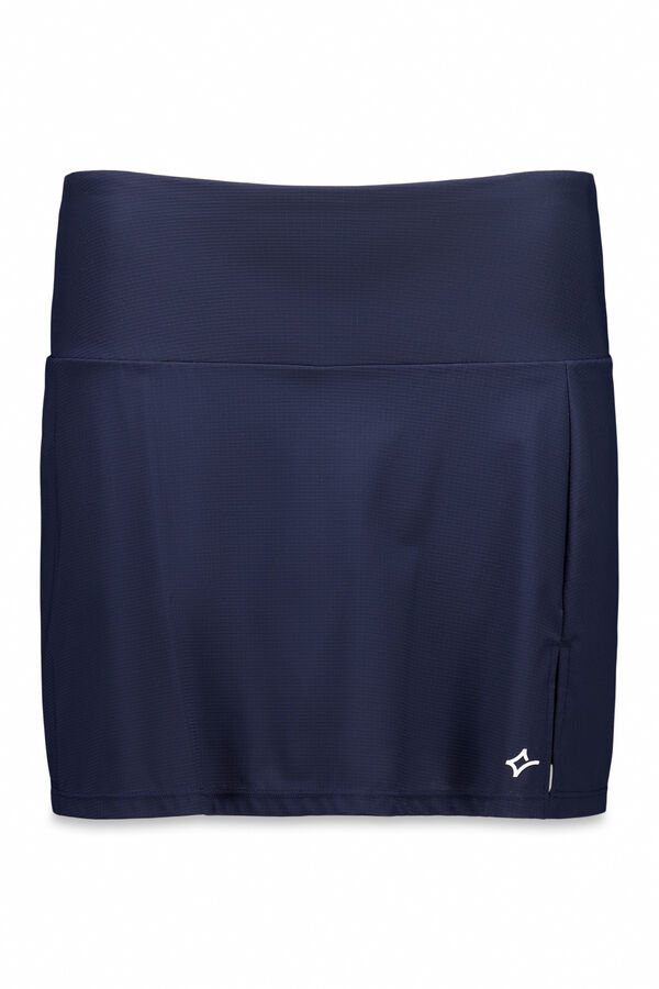 Dash and Stars Falda de microfibra azul con interior de malla azul