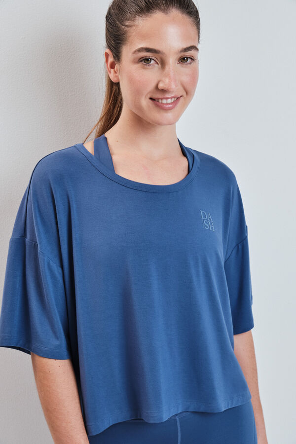 Dash and Stars Playera manga corta extra suave azul azul