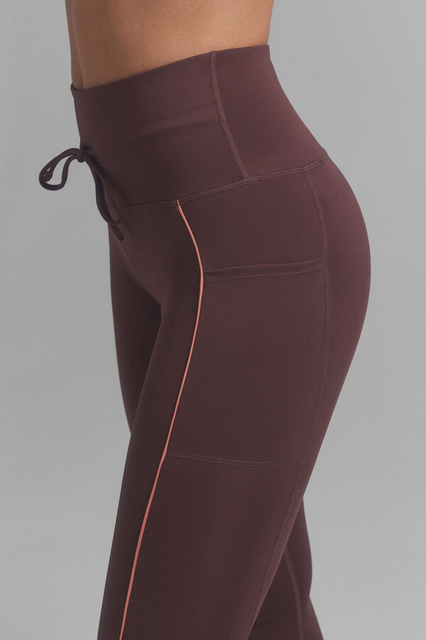 Dash and Stars Leggings 4D STRETCH granate. púrpura