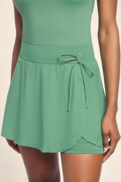 Dash and Stars Falda microfibra verde malla interior verde