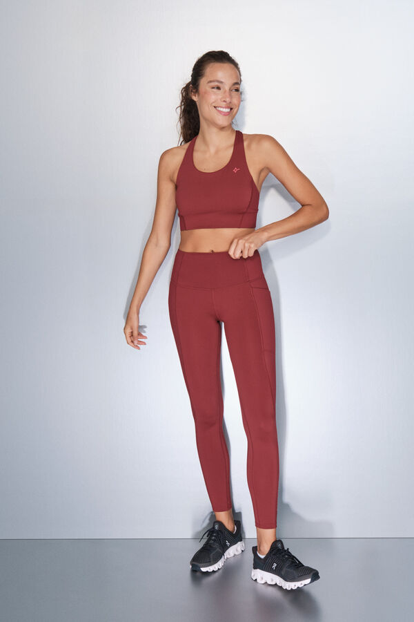 Dash and Stars Pantal&oacute;n legging tobilleros color granate 4D STRETCH burdeos