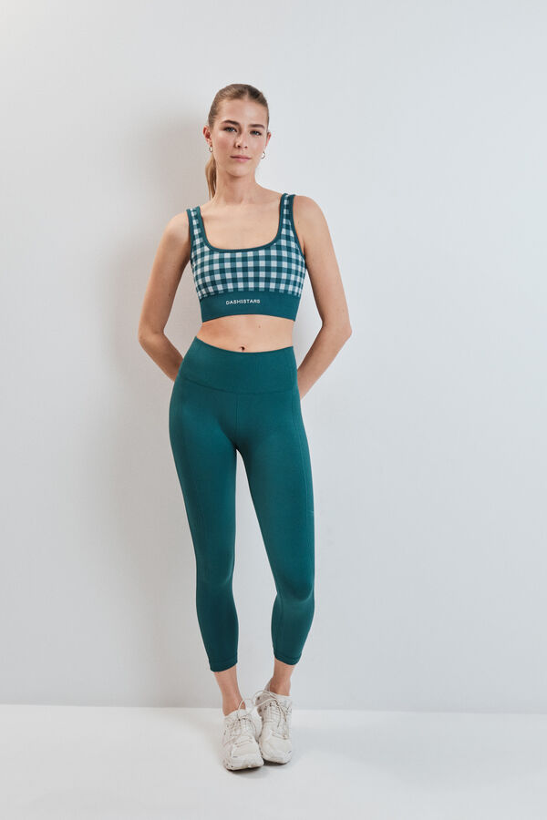 Dash and Stars Brasier deportivo SEAMLESS COMFORT vichy azul verde