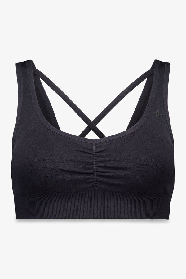 Dash and Stars Brasier deportivo negro SIN COSTURAS FIT negro