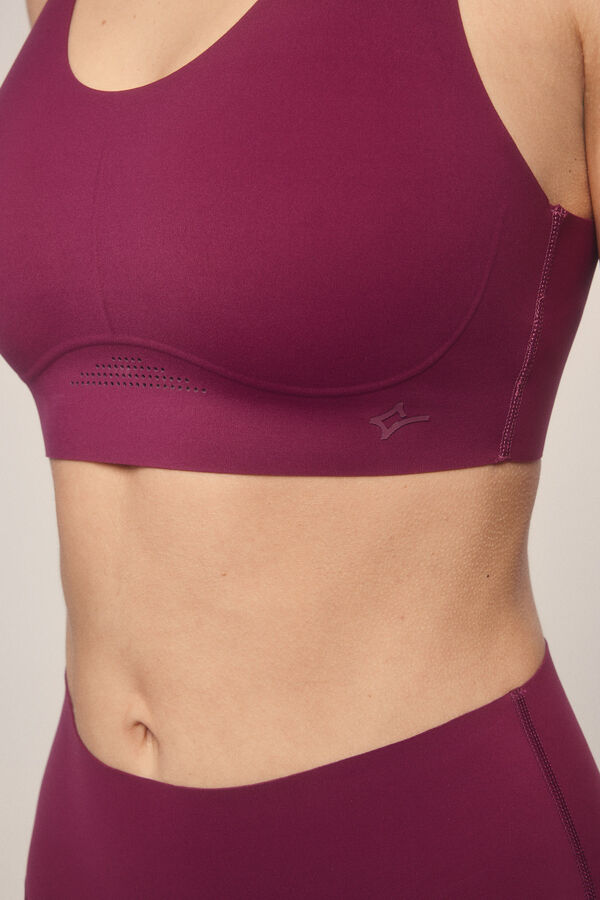 Dash and Stars Sujetador deportivo COMPRESSIVE granate logo rosa