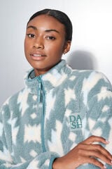 Dash and Stars Sudadera polar verde con cierre verde