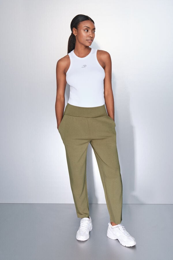 Dash and Stars Pantalón jogger caqui beige