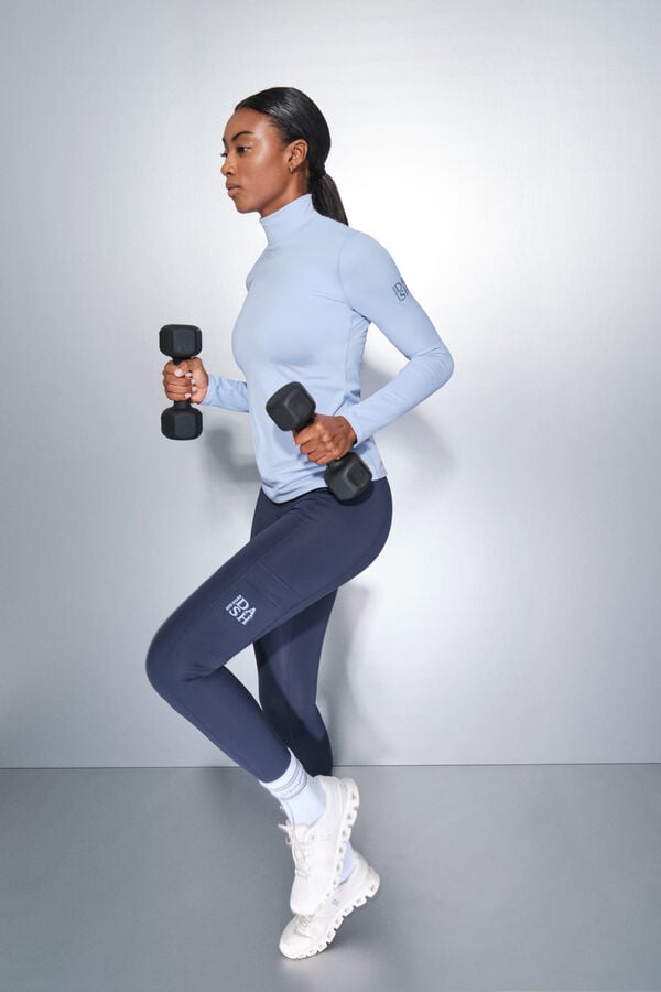 Dash and Stars Playera de manga larga azul beb&eacute; azul