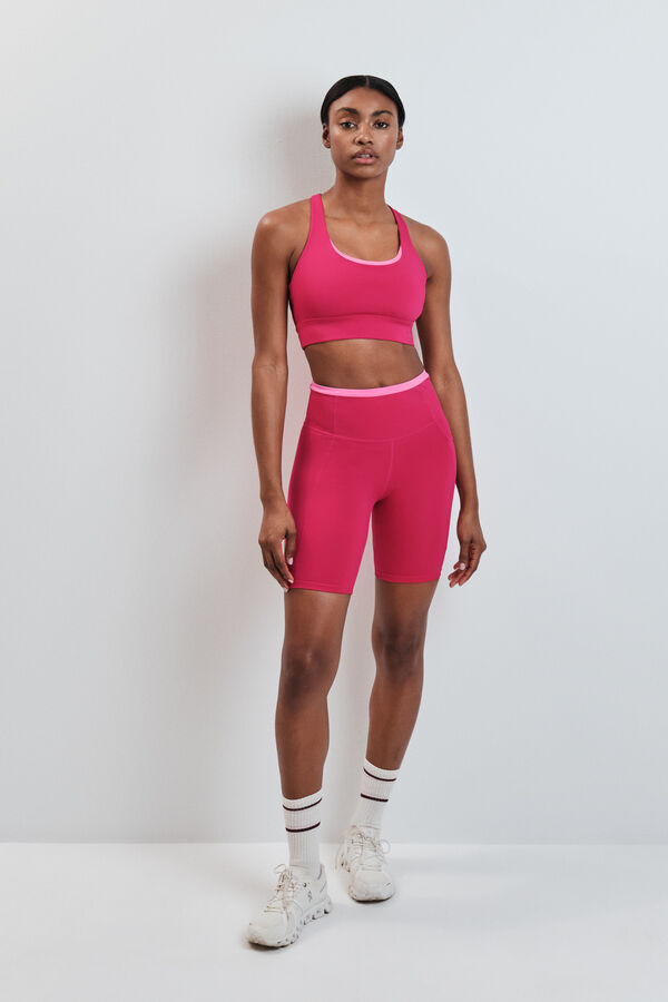 Dash and Stars Leggings ciclista 4D STRETCH rosa rosa