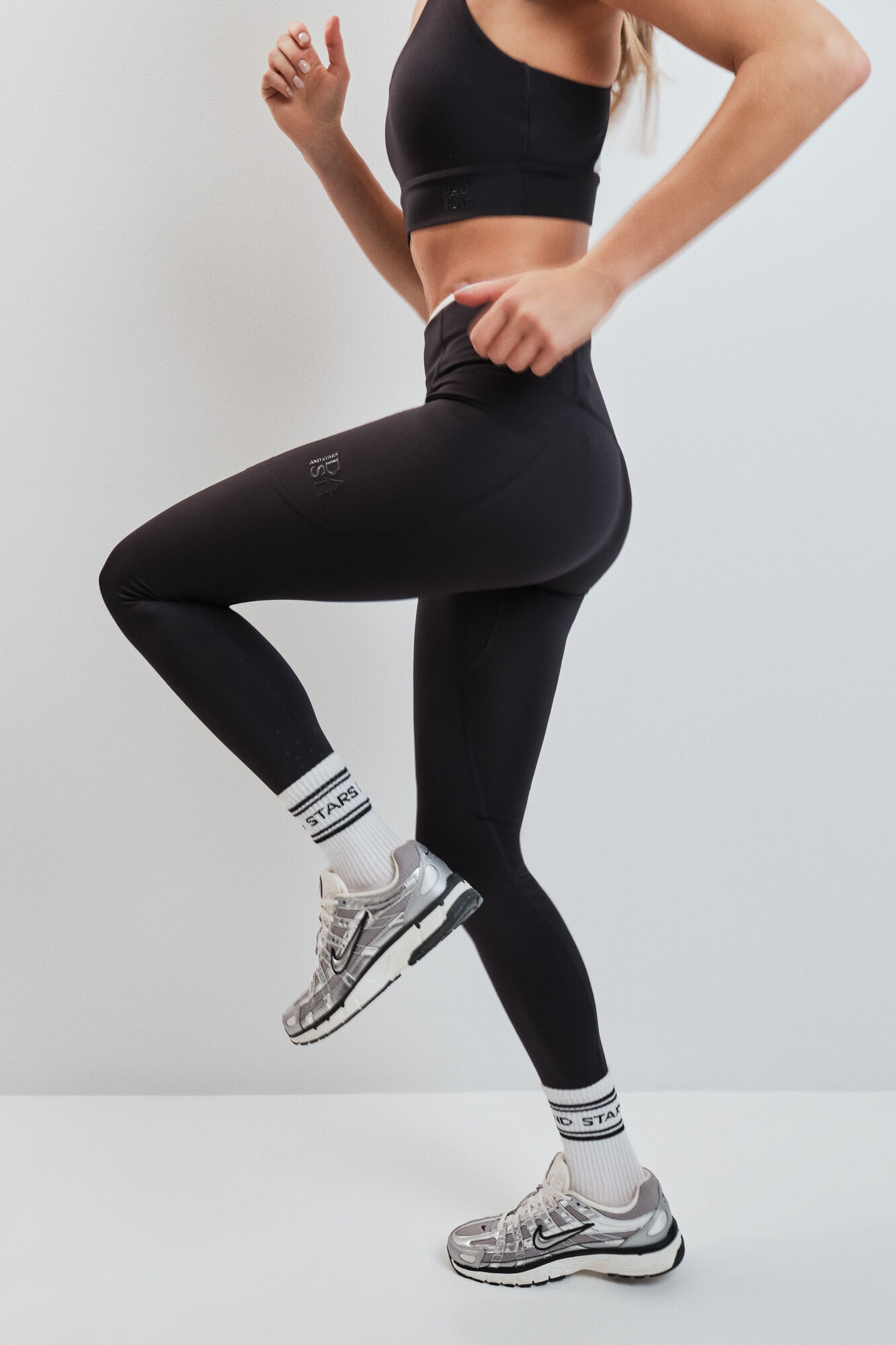 Dash and Stars Leggings 4D STRETCH negro