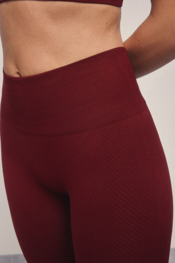 Dash and Stars Leggings SEAMLESS COMFORT burgundy púrpura