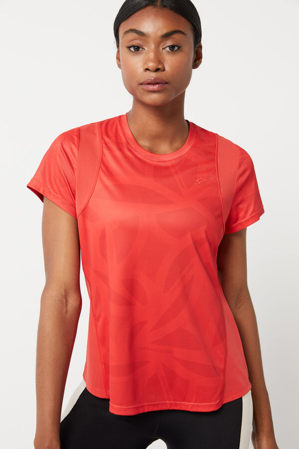 Dash and Stars Camiseta técnica roja rojo