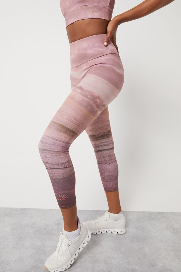 Dash and Stars Leggings crop sunset 4D Stretch marrón