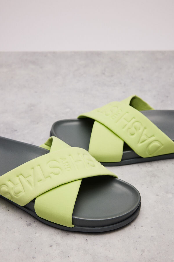Dash and Stars Chanclas tiras cruzadas logo verde