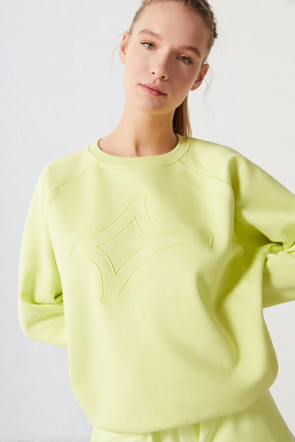 Dash and Stars Sudadera 100% algodón logo limón verde