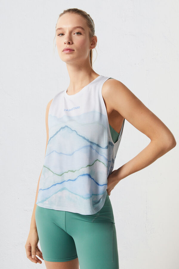 Dash and Stars Playera tirantes LENZING™ TENCEL™ estampado azul