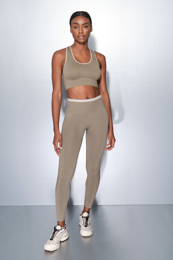 Dash and Stars Pantal&oacute;n legging largos color caqui SEAMLESS COMFORT verde