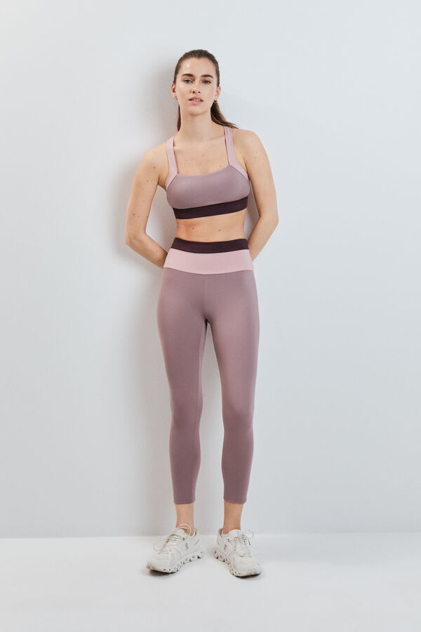 Dash and Stars Brasier deportivo 4D Stretch color block rosa rosa