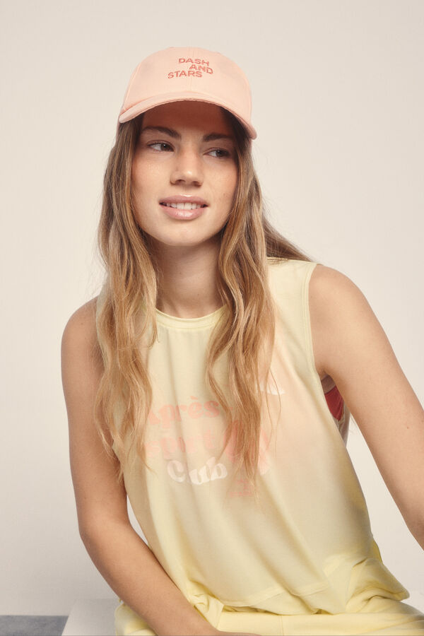 Dash and Stars Gorra algodón logo bordado rojo