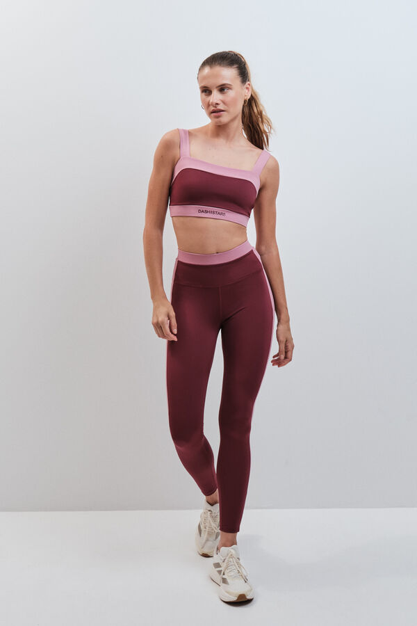 Dash and Stars Brasier deportivo bandeau 4D Stretch burgundy p&uacute;rpura