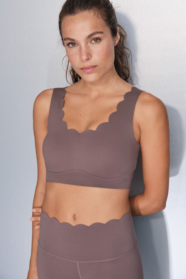 Dash and Stars Brasier deportivo marrón COMPRESIVO café