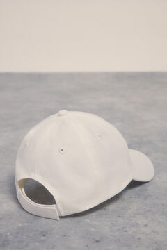 Dash and Stars Gorra blanca algodón logo beige