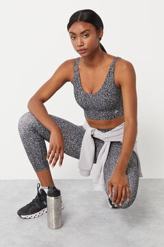 Dash and Stars Leggings crop estampado gris 4D Stretch gris
