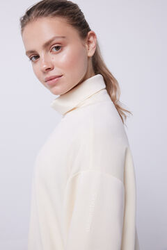 Dash and Stars Sudadera tacto suave blanca beige