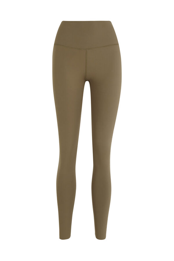 Dash and Stars Leggings COMPRESSIVE caqui logo estampado