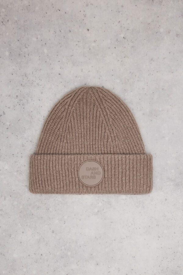 Dash and Stars Gorro tricot logo marrón café