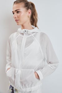 Dash and Stars Chamarra cortavientos con capucha blanca