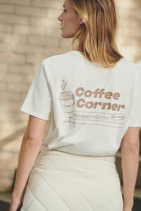 Dash and Stars Playera blanca de manga corta de algodón