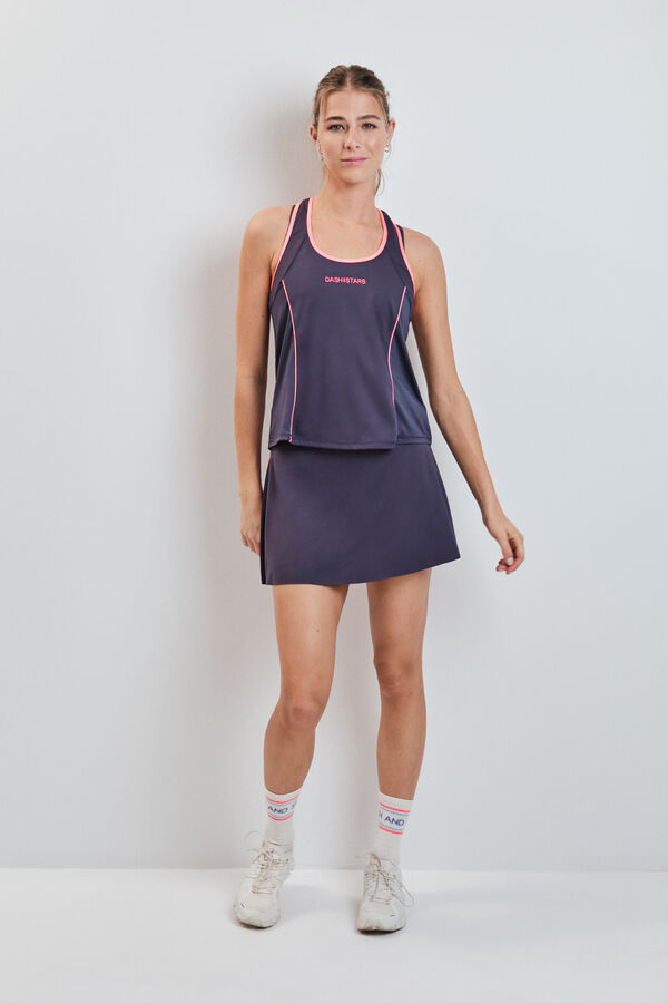 Dash and Stars Playera ajustada sin mangas gris gris