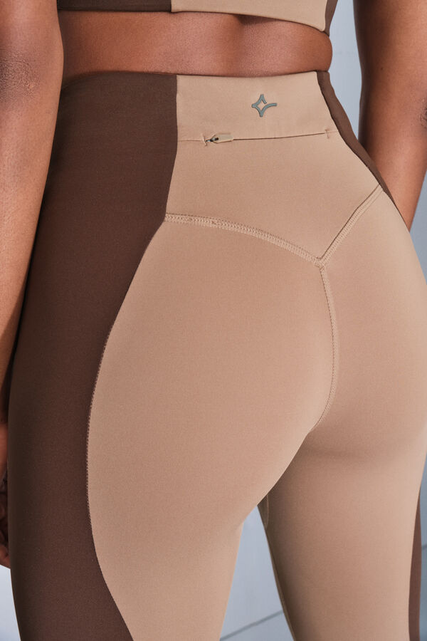 Dash and Stars Pantalón legging con bloques de color 4D STRETCH café