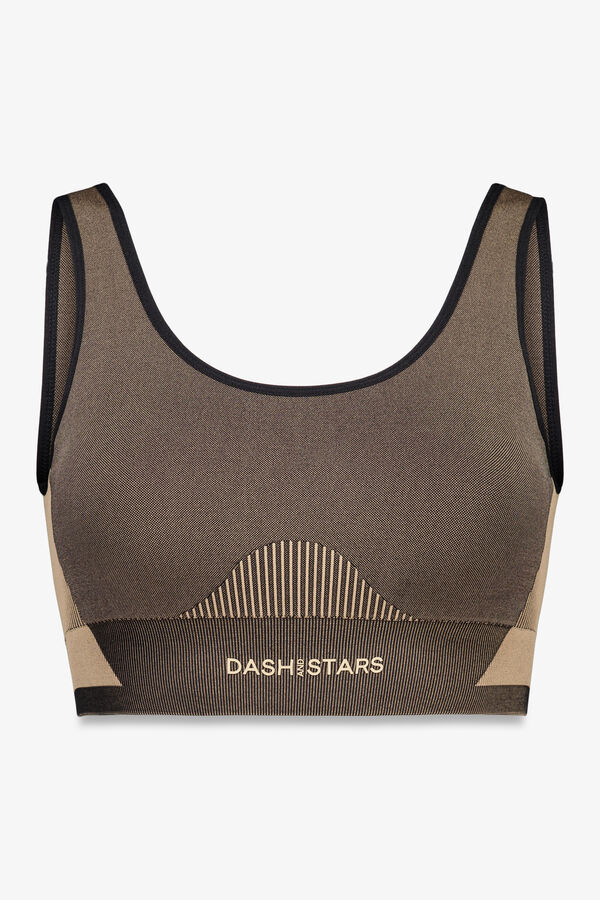 Dash and Stars Brasier deportivo marrón SIN COSTURAS FIT marrón