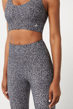 Dash and Stars Leggings crop estampado gris 4D Stretch gris