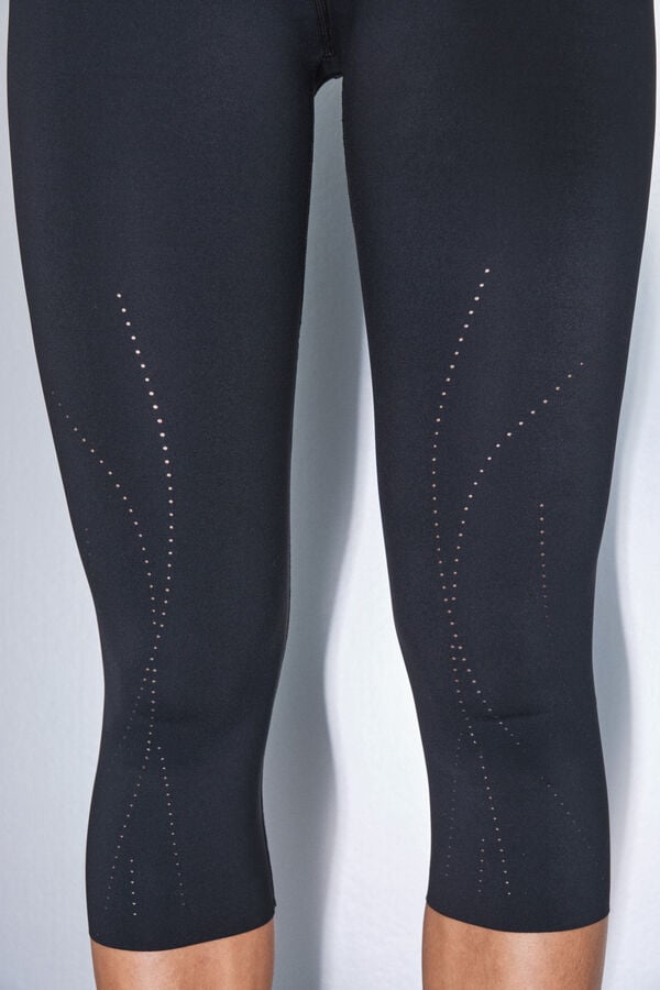 Dash and Stars Pantalón legging Capri COMPRESSIVE negros negro