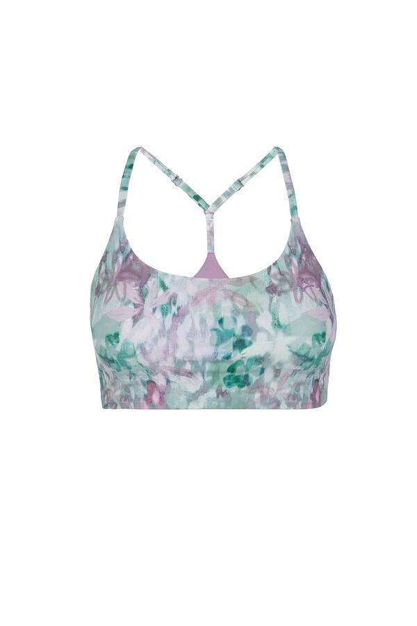 Dash and Stars Top deportivo print flores verde